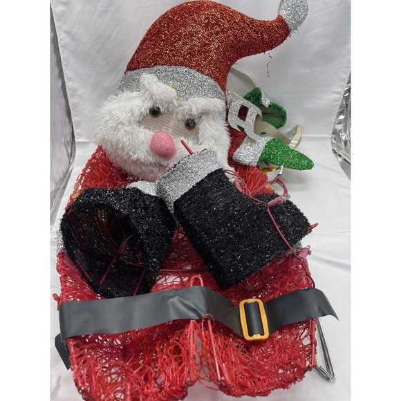 Home Accents Holiday HO HO HO Santa Figurine lighted in box RARE Working - Picture 10 of 16